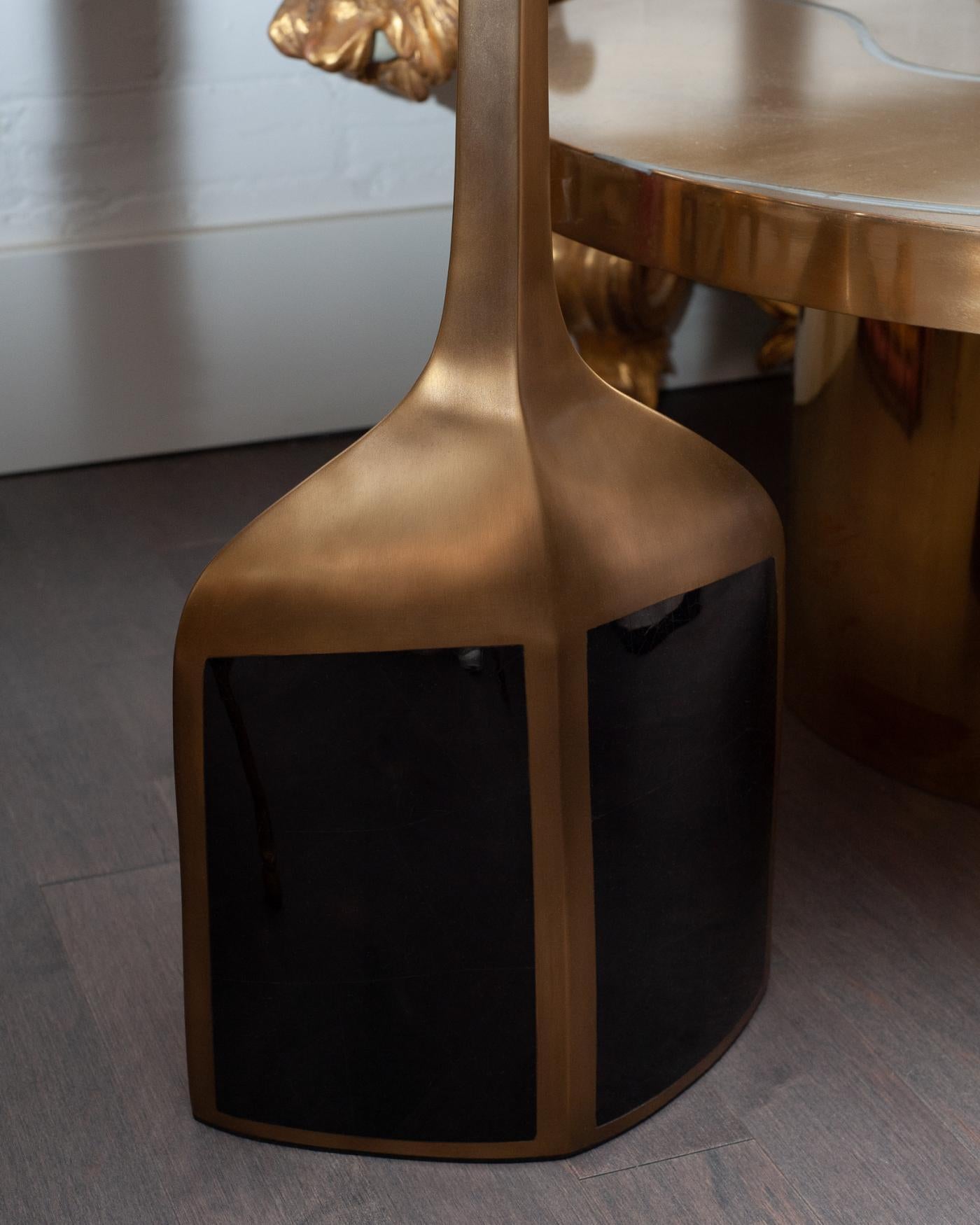 Philippine Contemporary R&Y Augousti Side Table in Patinated Brass