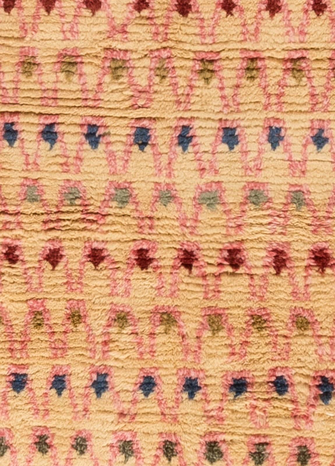 Zeitgenössischer Rya-Regenbogenteppich aus handgefertigter Wolle von Doris Leslie Blau.
Größe: 8'10