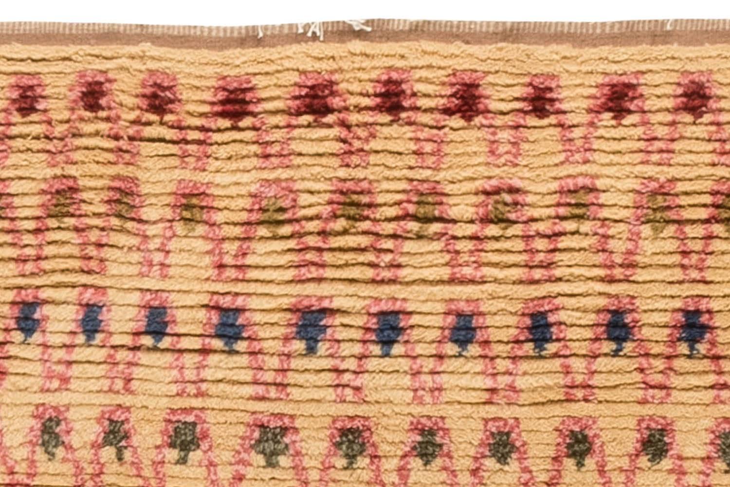 Zeitgenössischer Rya Regenbogen-Handgefertigter Wollteppich von Doris Leslie Blau (Handgeknüpft) im Angebot
