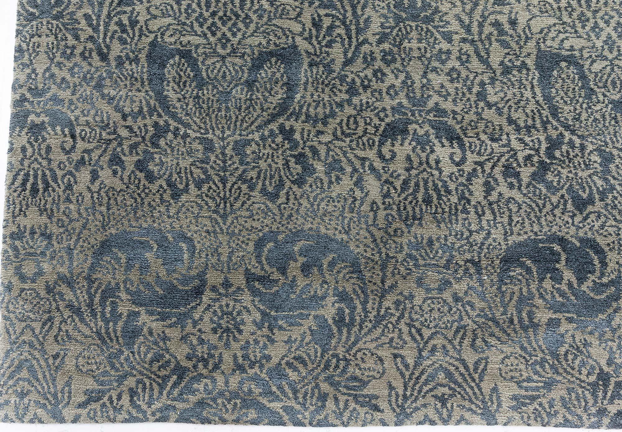 Modern Contemporary S10 Tibetan Floral Design Rug by Doris Leslie Blau For Sale