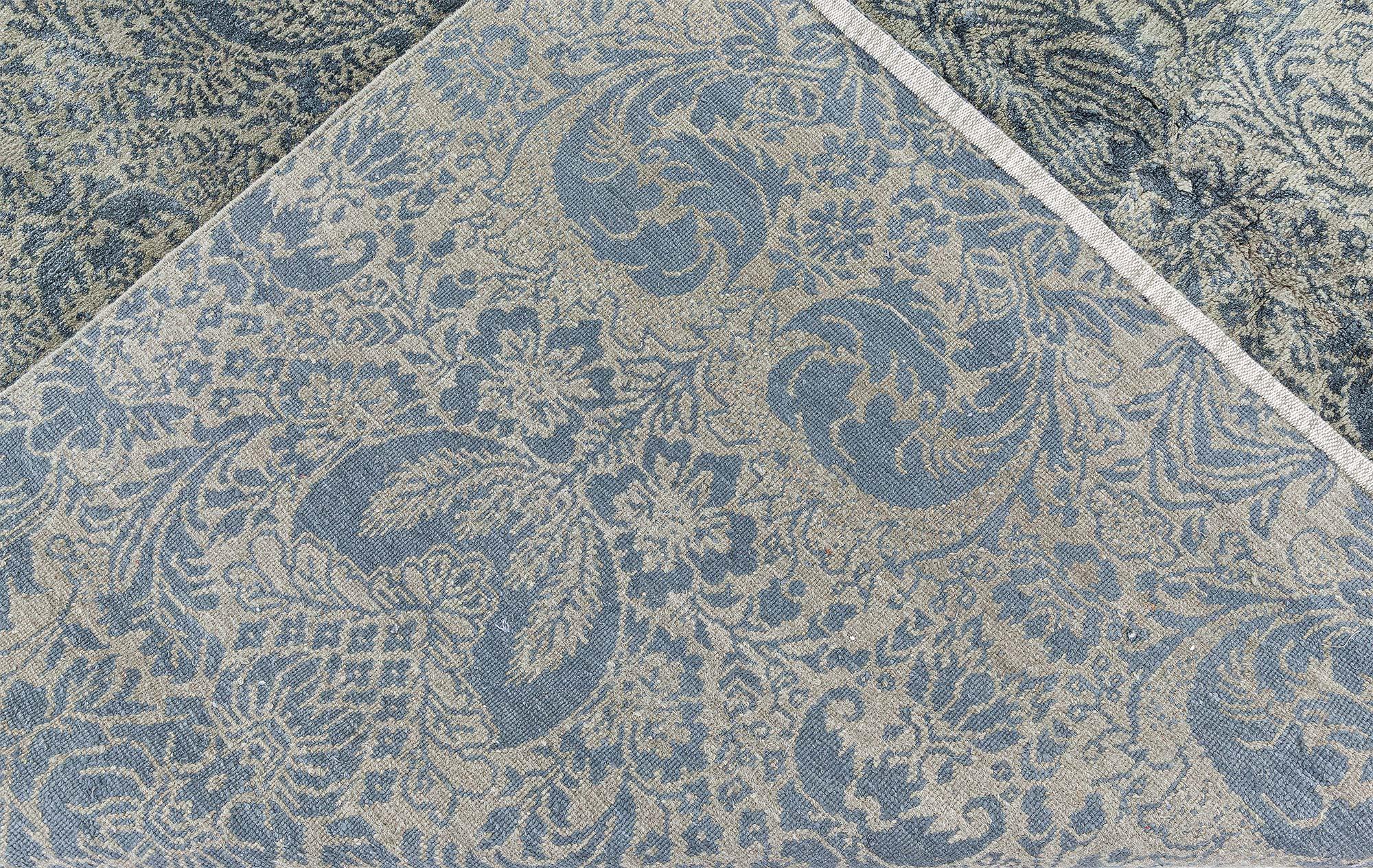 Hand-Knotted Contemporary S10 Tibetan Floral Design Rug by Doris Leslie Blau For Sale