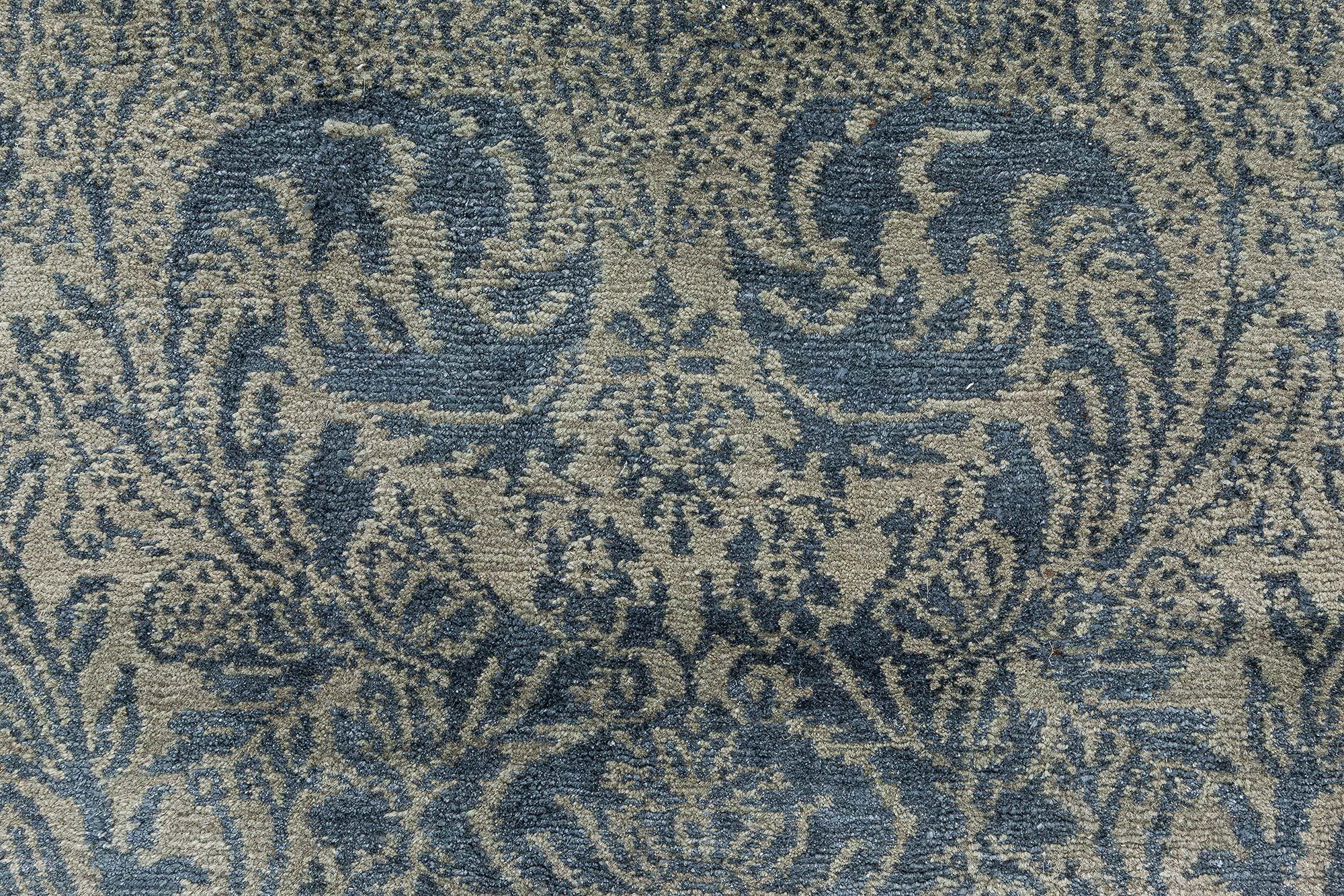 Contemporary S10 Tibetan Floral Design Rug by Doris Leslie Blau In New Condition For Sale In New York, NY