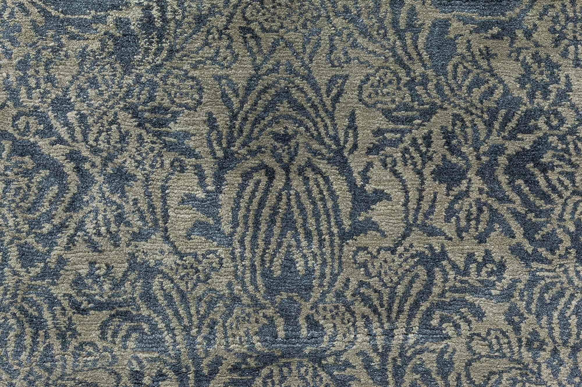 Contemporary S10 Tibetan Floral Design Rug by Doris Leslie Blau For Sale 1