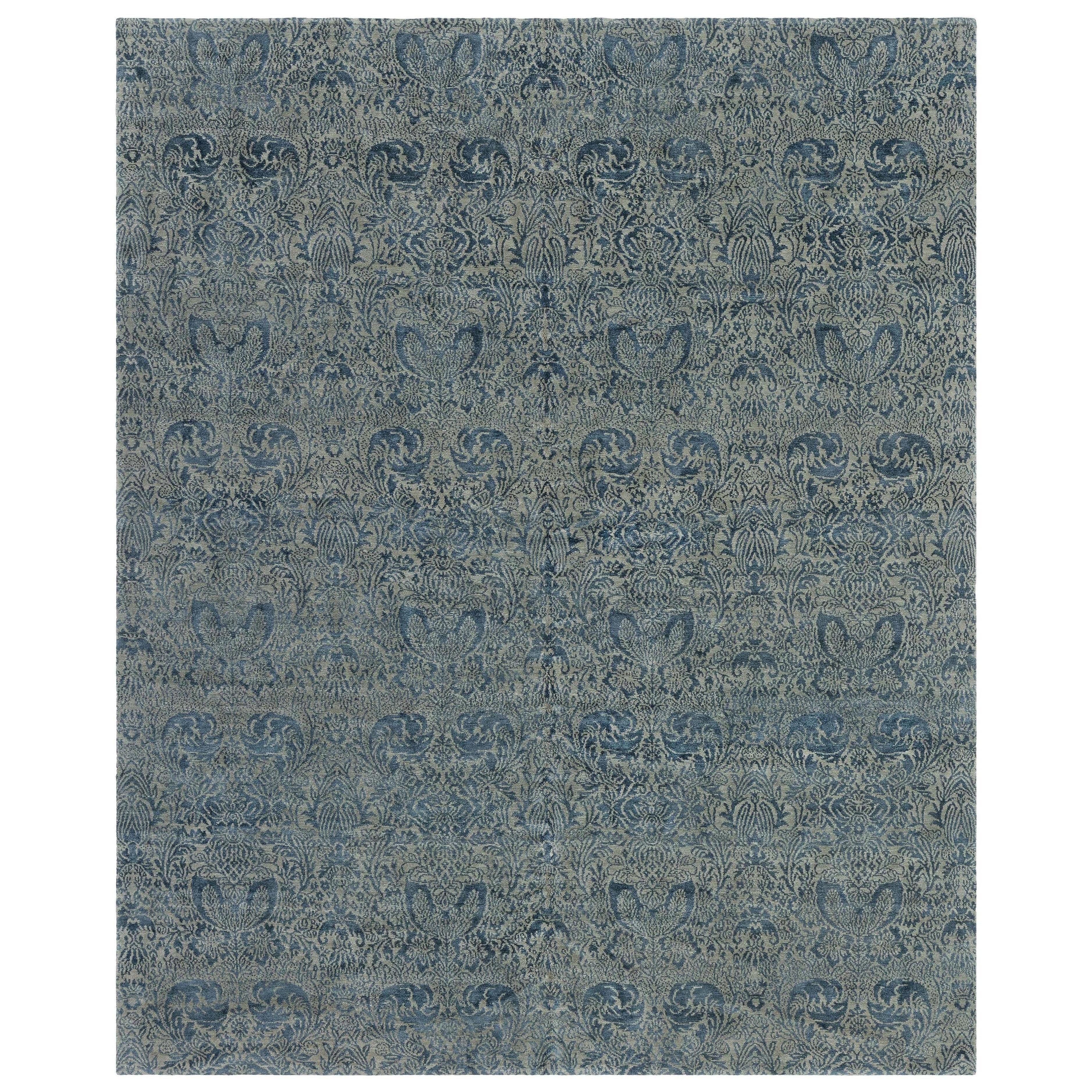 Contemporary S10 Tibetan Floral Design Rug by Doris Leslie Blau