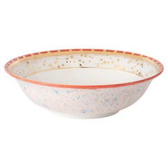 Ensaladera Contemporánea Plato de Porcelana Dorado Pintado a Mano Vajilla
