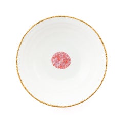 Contemporary Salad Bowl Gold Hand Painted Porcelain Tableware