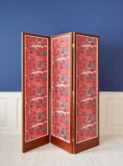 Contemporary Salem Charabi Paravent in Beech Wood with Wallpaper Panel, Denmark