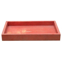 Contemporary Salmon Pink Leather Key / Valet Tray
