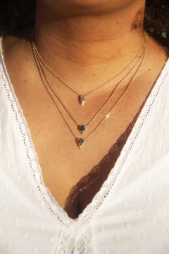 Contemporary Salt & Pepper Diamond Kite Shaped Necklet 9 Carat Yellow Gold