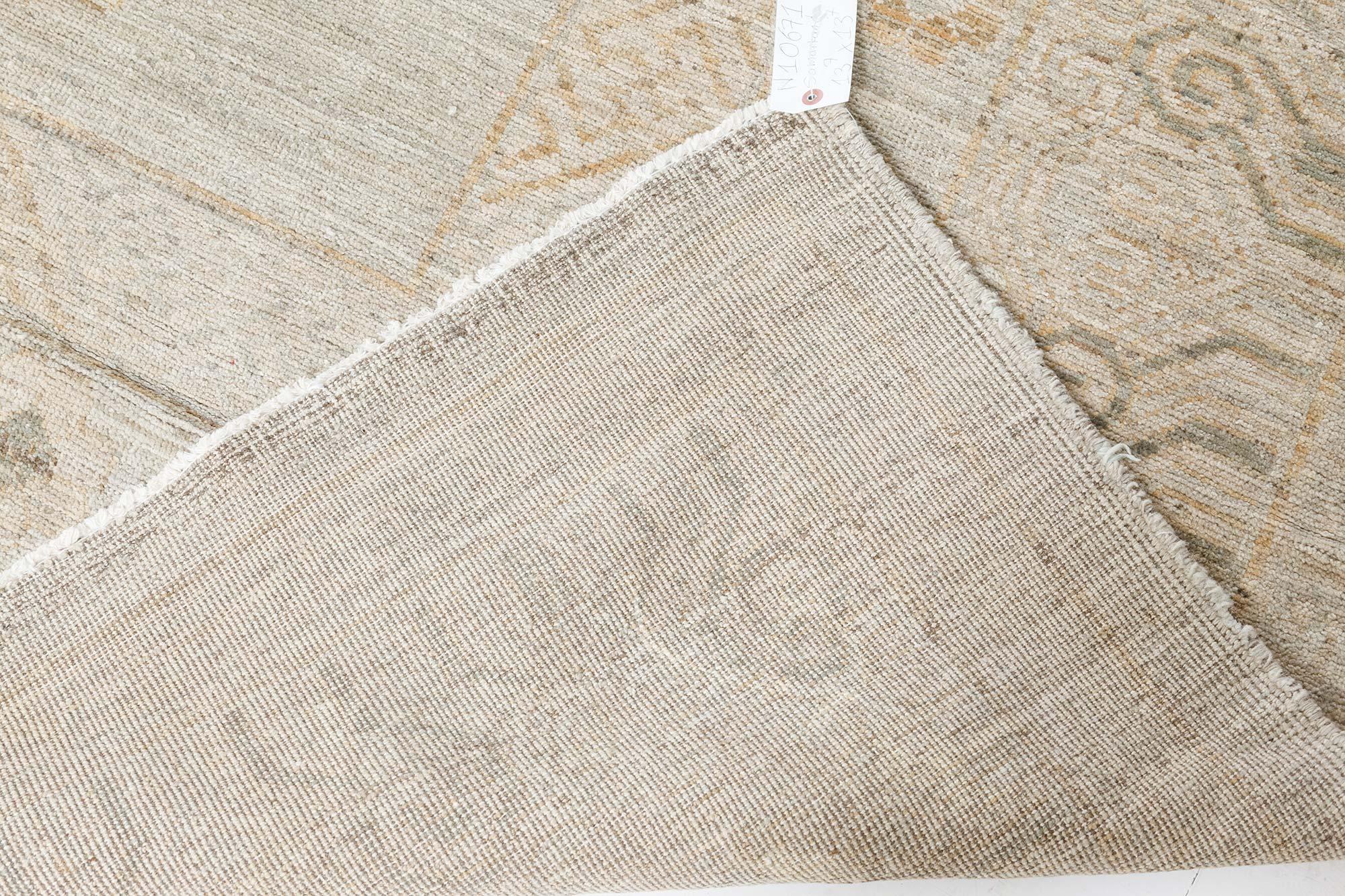 Contemporary Samarkand Style Botanic Handmade Wool Rug by Doris Leslie Blau im Angebot 2