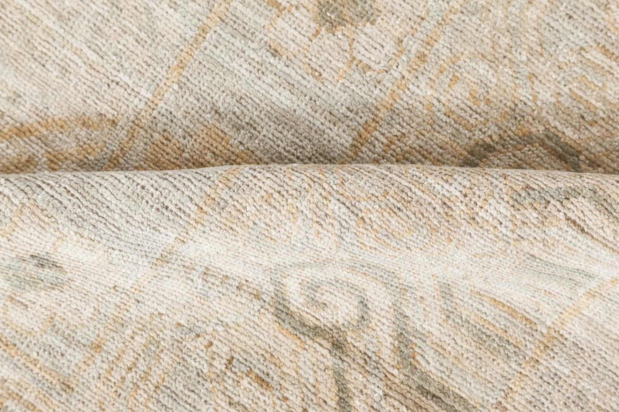 Contemporary square Samarkand Botanic handmade wool rug by Doris Leslie Blau
Size: 13'7