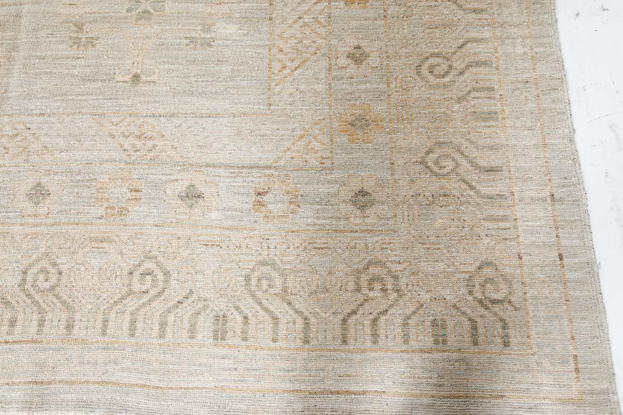 Contemporary Samarkand Style Botanic Handmade Wool Rug by Doris Leslie Blau For Sale 2