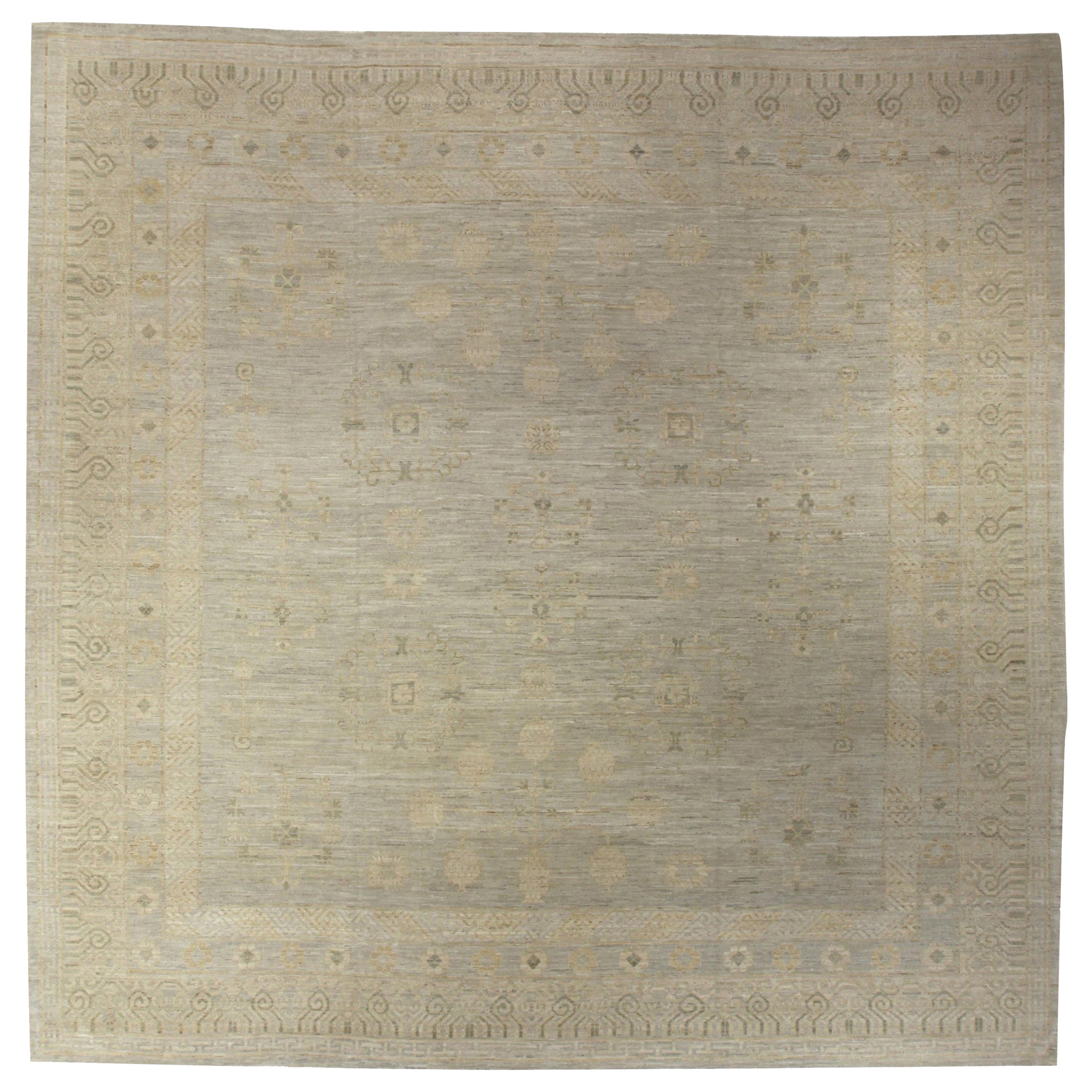 Contemporary Samarkand Style Botanic Handmade Wool Rug by Doris Leslie Blau For Sale