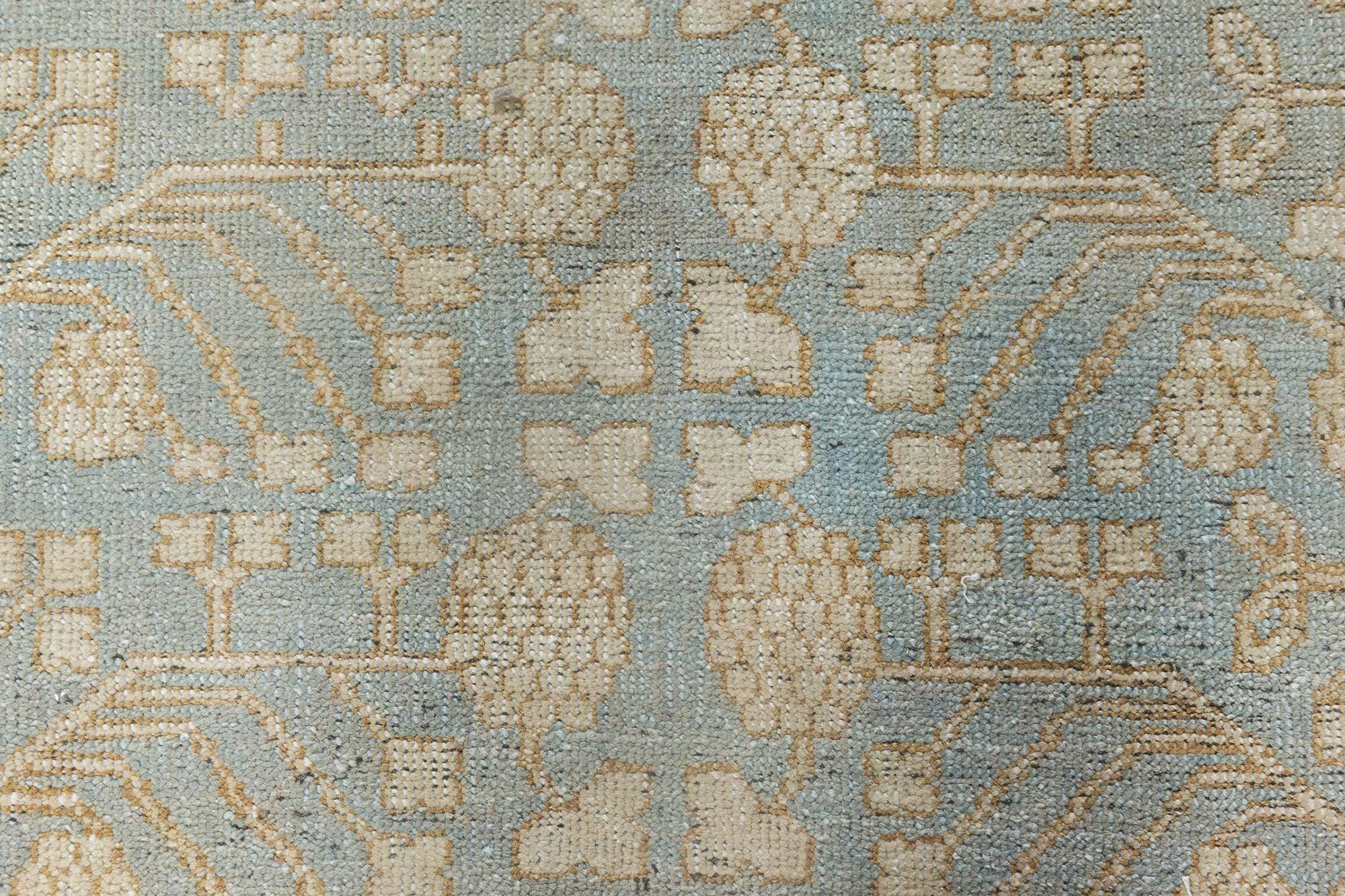 Khotan Contemporary Samarkand Traditional Design Handmade Wool Rug by Doris Leslie Blau For Sale