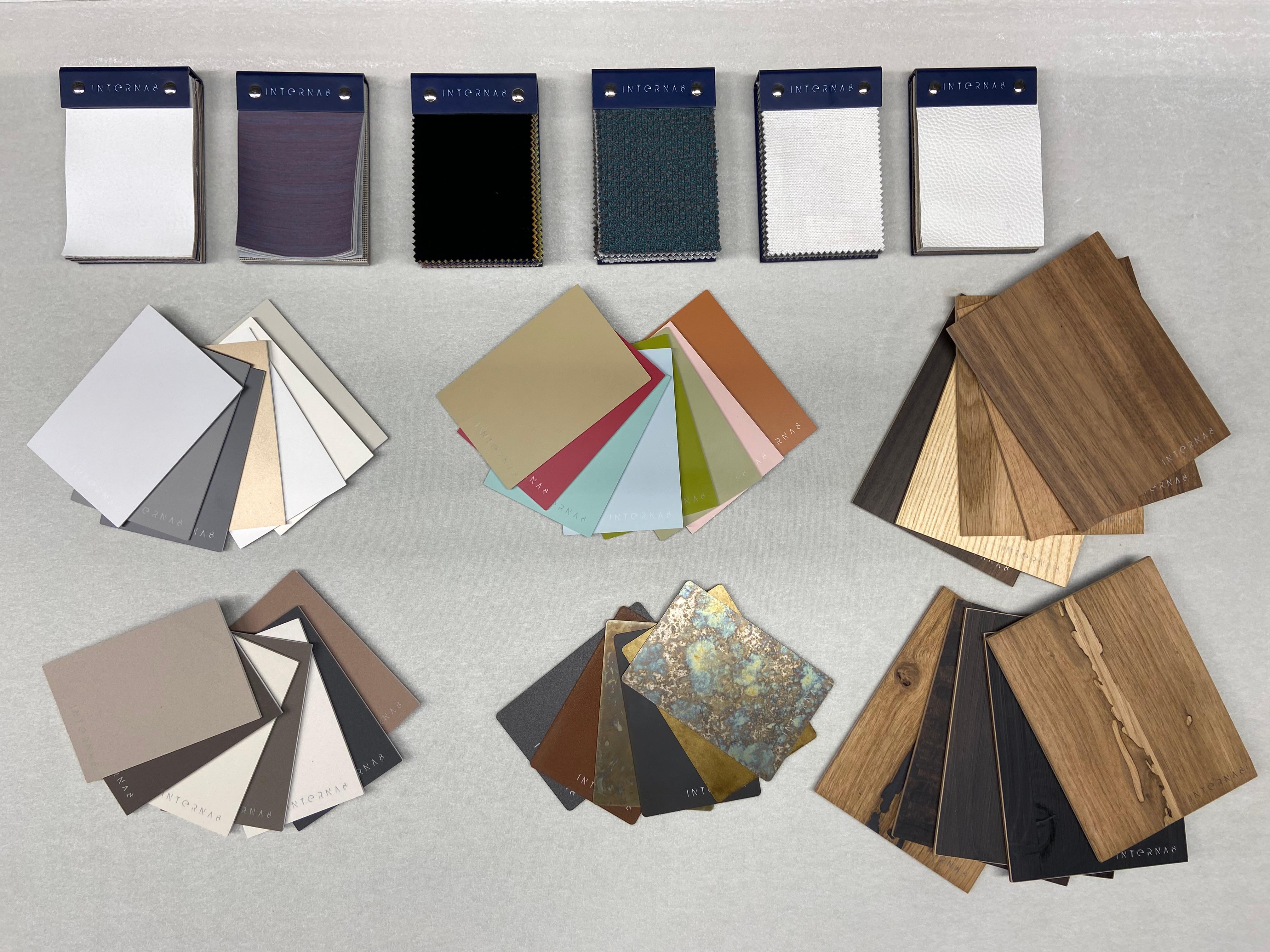 Italian Contemporary, Sample Kit, Box, Wood, Metal, Clay, Laquered Samples For Sale