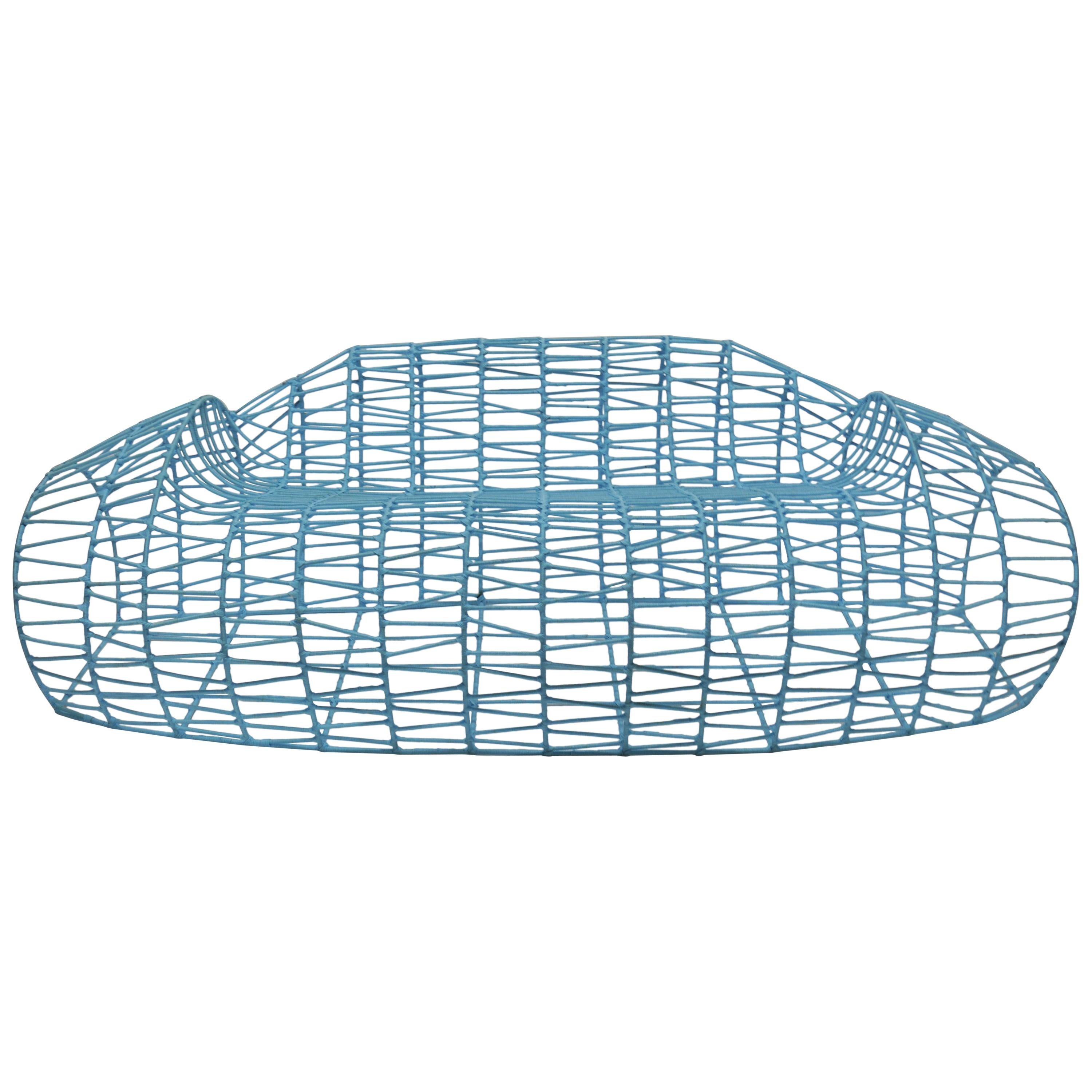 Contemporary "Samsara" Blue Sofa from recycled metal by Cheick Diallo, 2011 For Sale