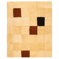 Contemporary Sand, Black & Brown Colored Wall Hanging Handwoven in Mali