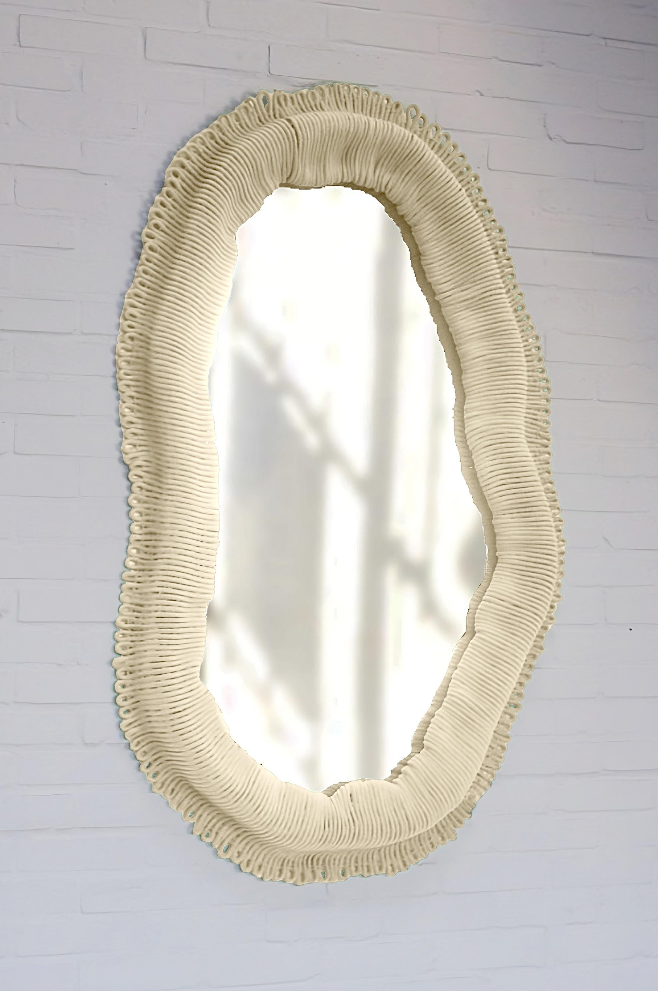 Contemporary Sand Coloured Wall Mirror Cynarina by Sarah Roseman In New Condition For Sale In 1204, CH