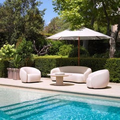 Contemporary Sand Upholstered Outdoor Sofa