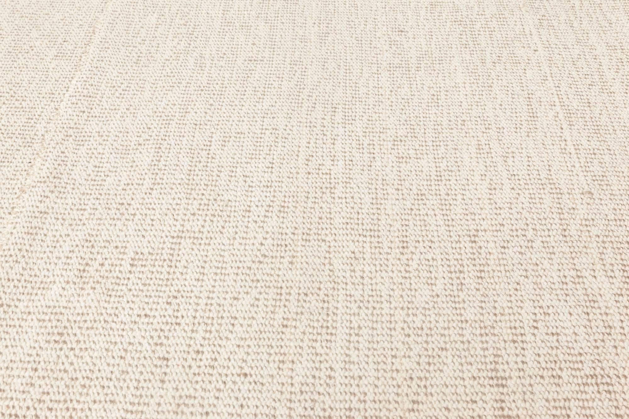 Contemporary sandy beige flat-woven wool Kilim rug by Doris Leslie Blau
Size: 13'6