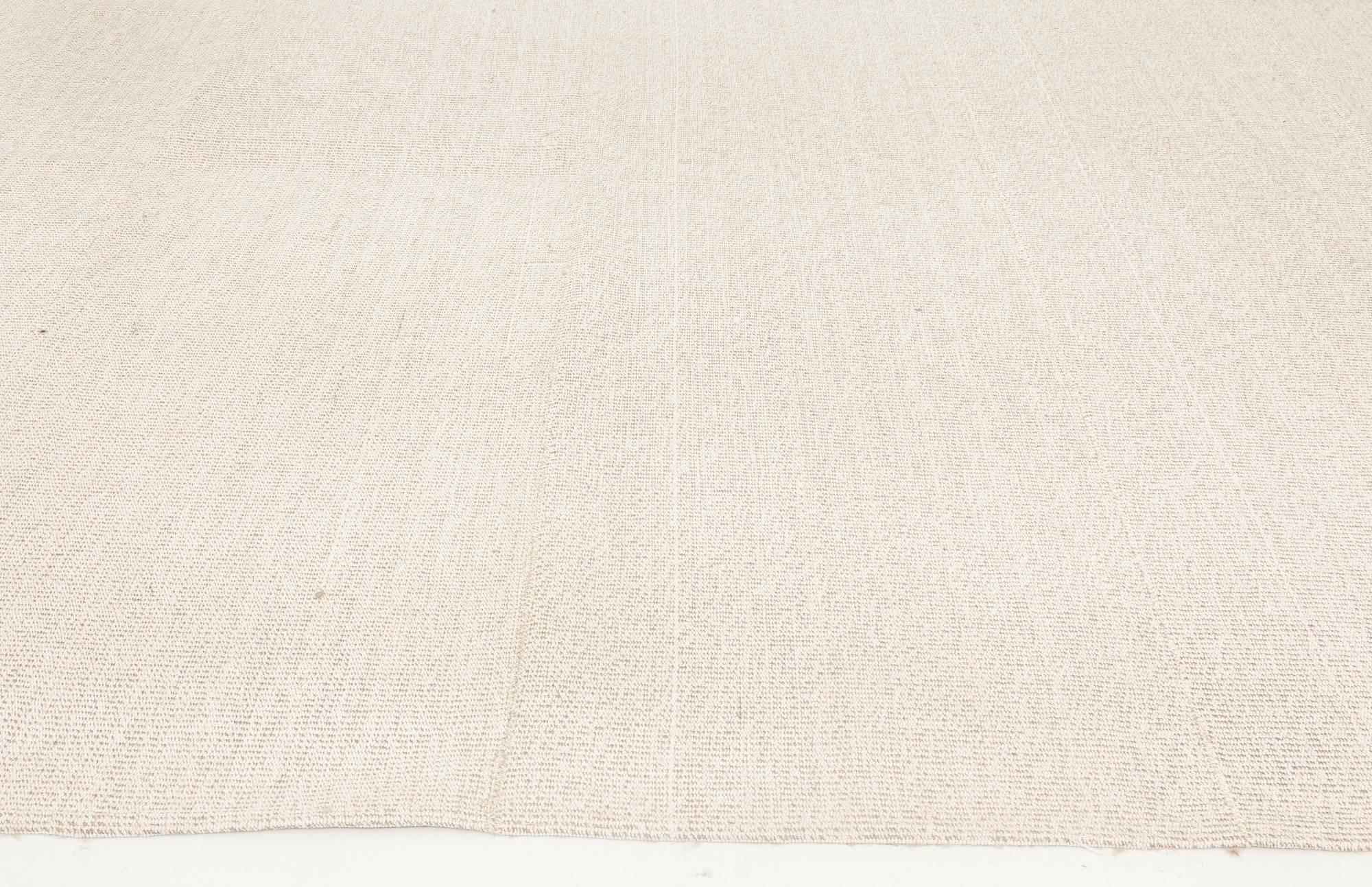 Indian Contemporary Sandy Beige Flat-Woven Wool Kilim Rug by Doris Leslie Blau For Sale