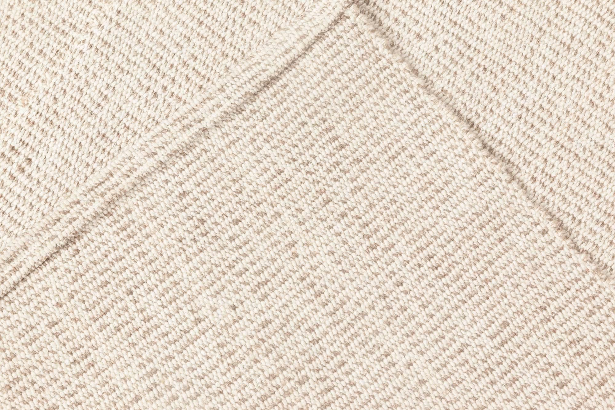 Contemporary Sandy Beige Flat-Woven Wool Kilim Rug by Doris Leslie Blau For Sale 1