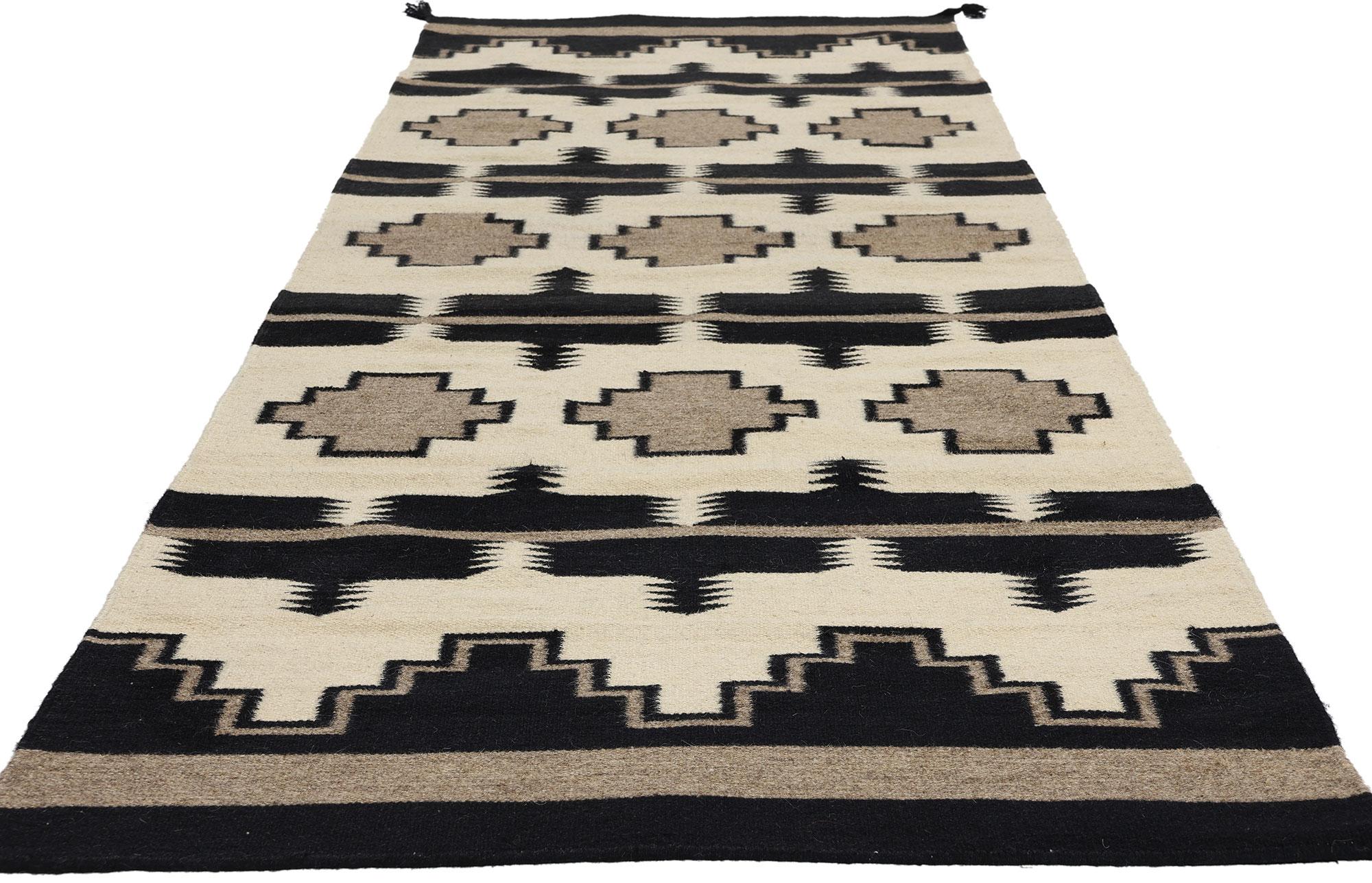 South Asian Contemporary Santa Fe Southwest Modern Crystal Navajo-Style Rug For Sale