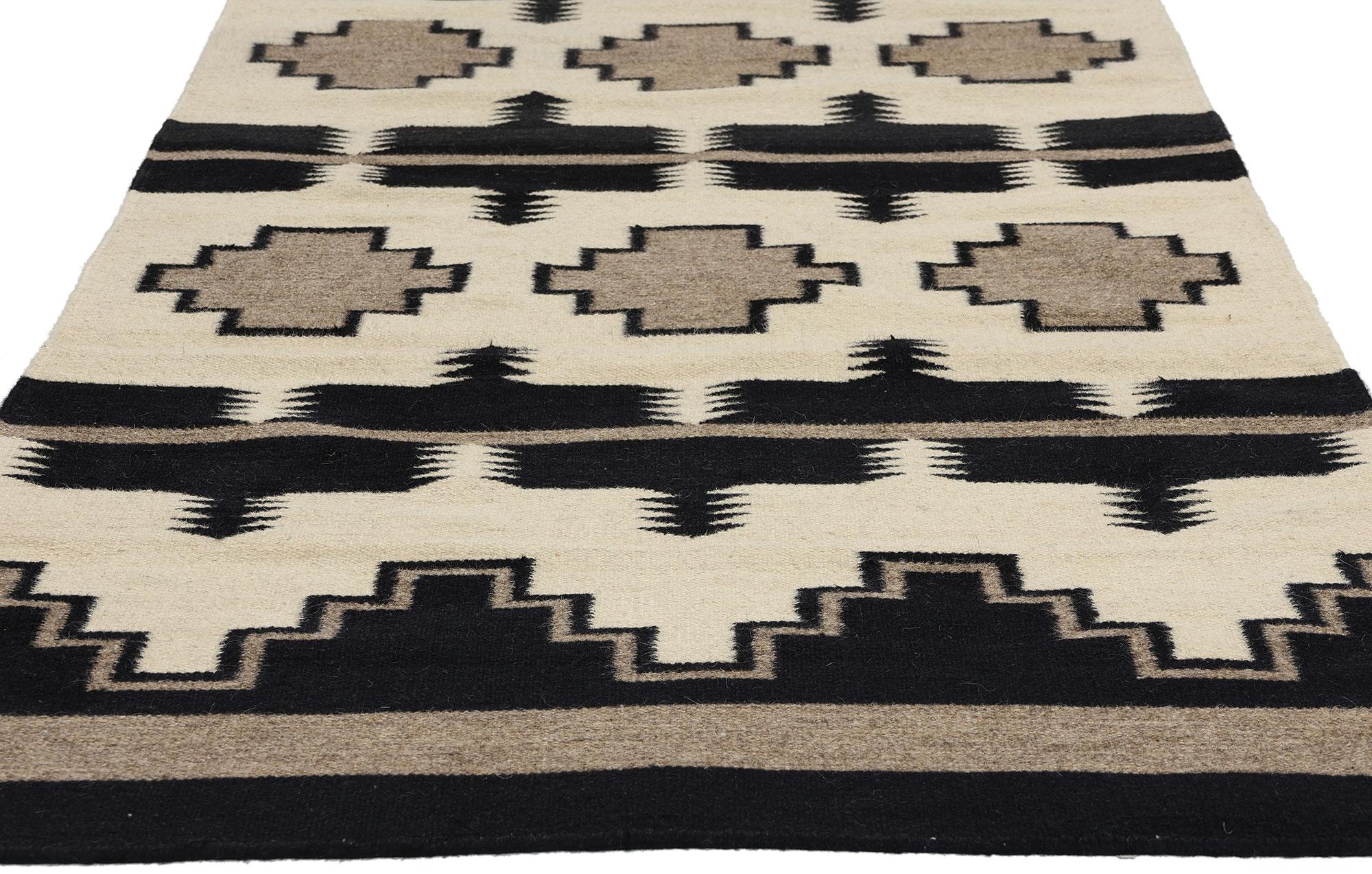 Hand-Woven Contemporary Santa Fe Southwest Modern Crystal Navajo-Style Rug For Sale
