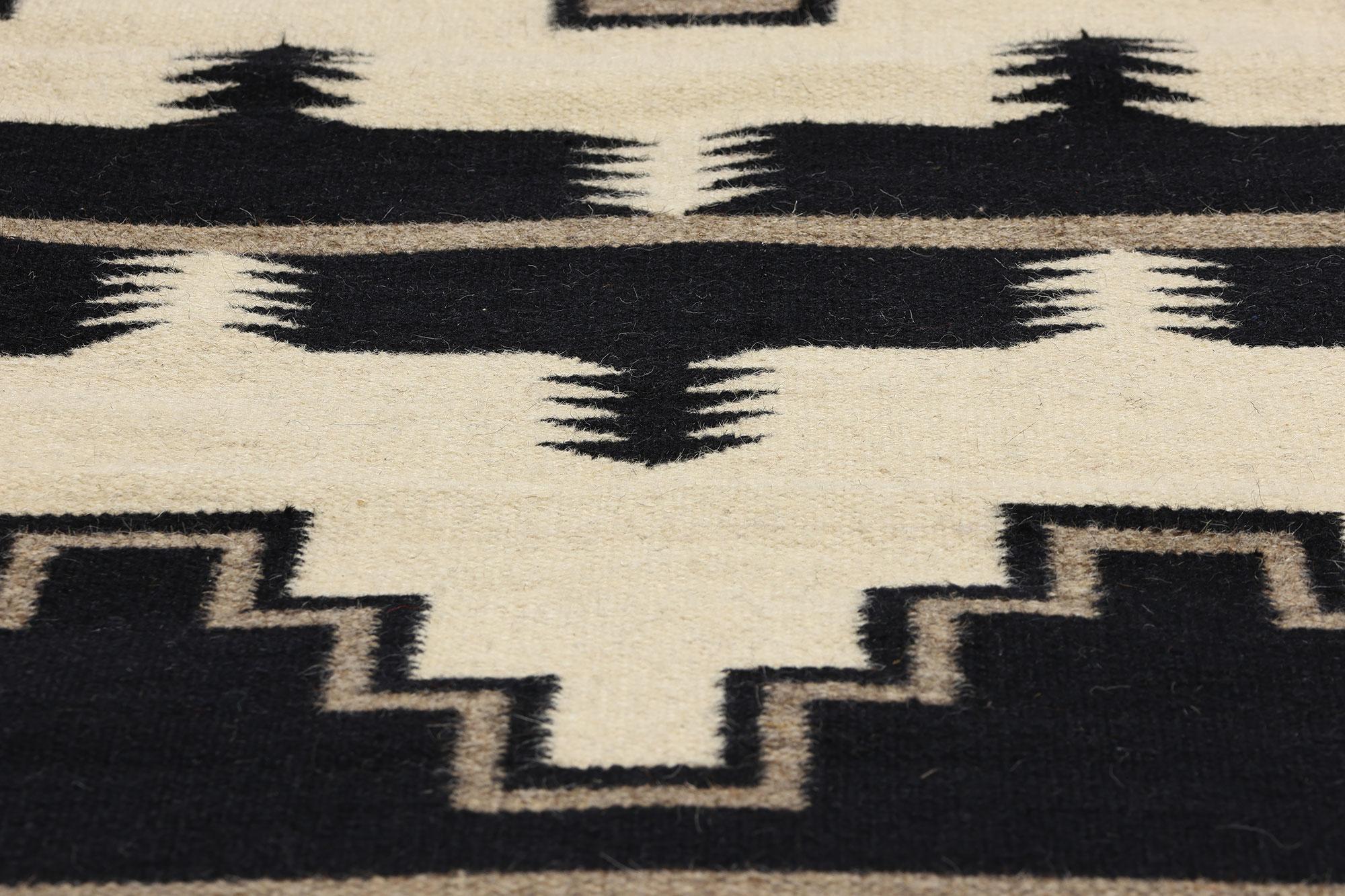Contemporary Santa Fe Southwest Modern Crystal Navajo-Style Rug In New Condition For Sale In Dallas, TX