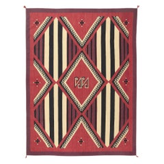 Alfombra contemporánea de tejido plano estilo navajo del suroeste del desierto de Santa Fe