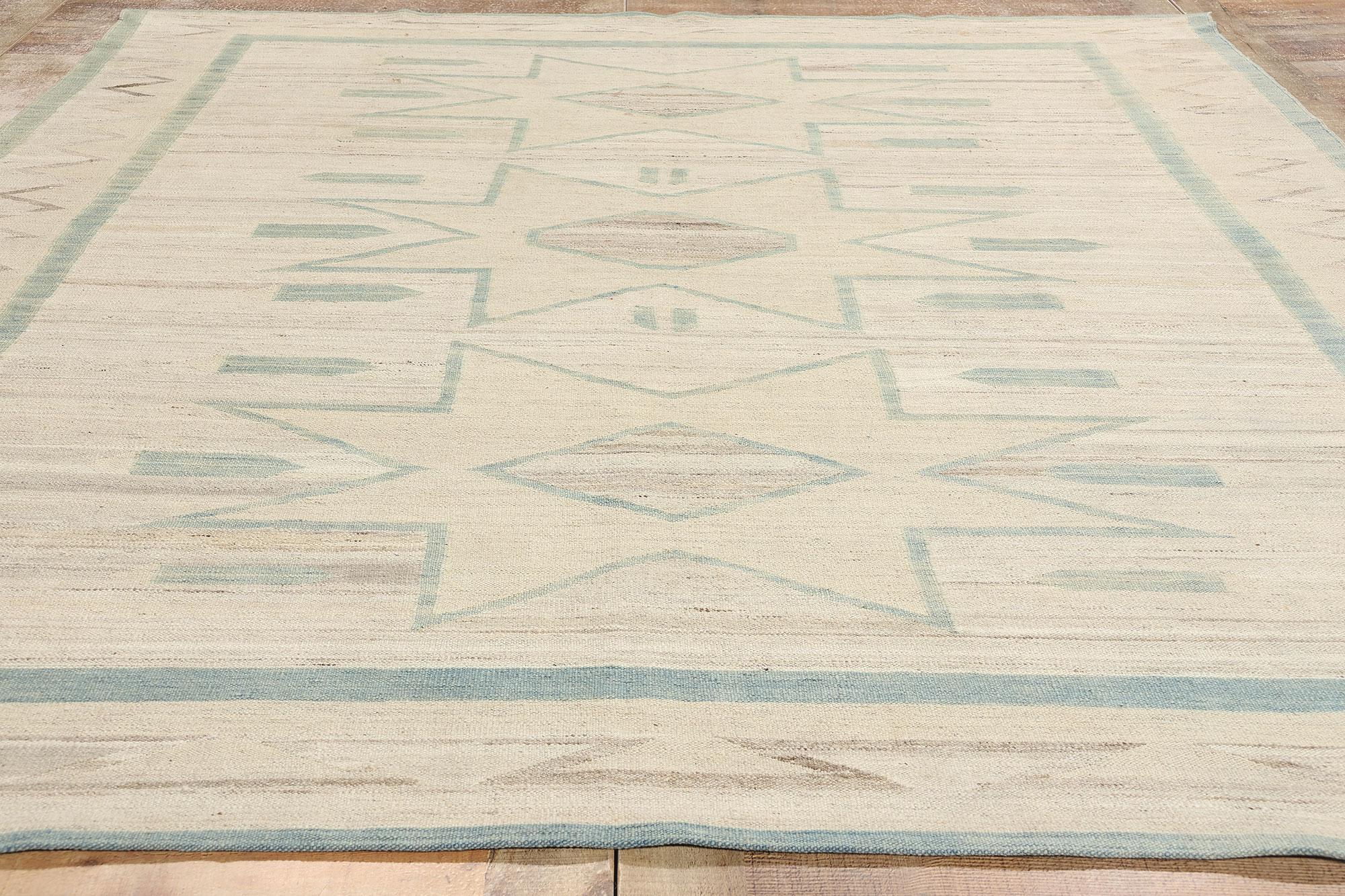 Alfombra contemporánea de tejido plano estilo navajo del suroeste del desierto de Santa Fe Tejido a mano en venta