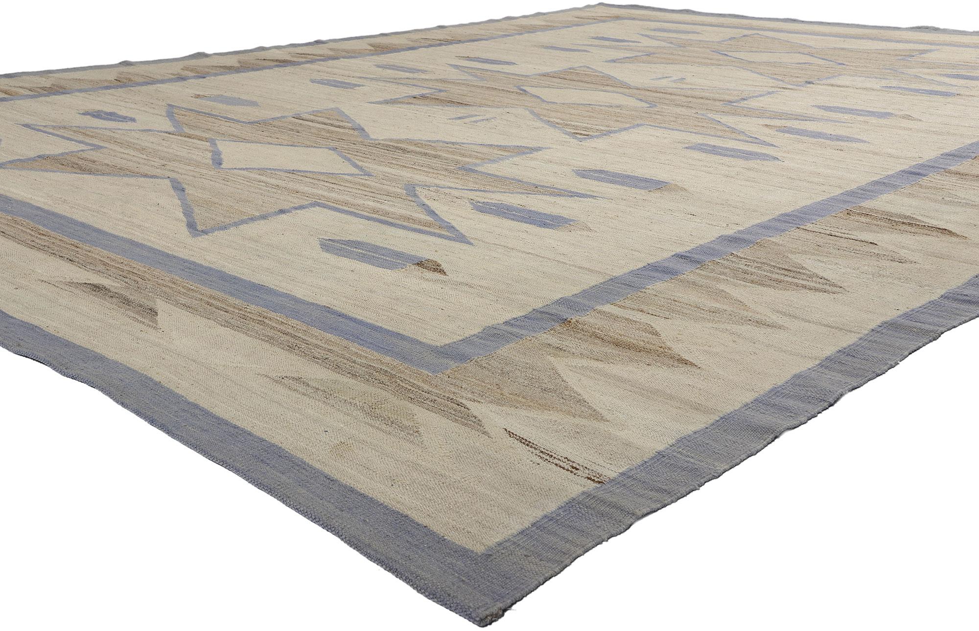 81093 Southwest Modern Desert Navajo-Style Rug, 09'10 x 13'03. Step into the captivating domain of this handwoven wool Southwest Modern Desert Chic Navajo-style rug, where each thread whispers tales of tradition and modernity woven together