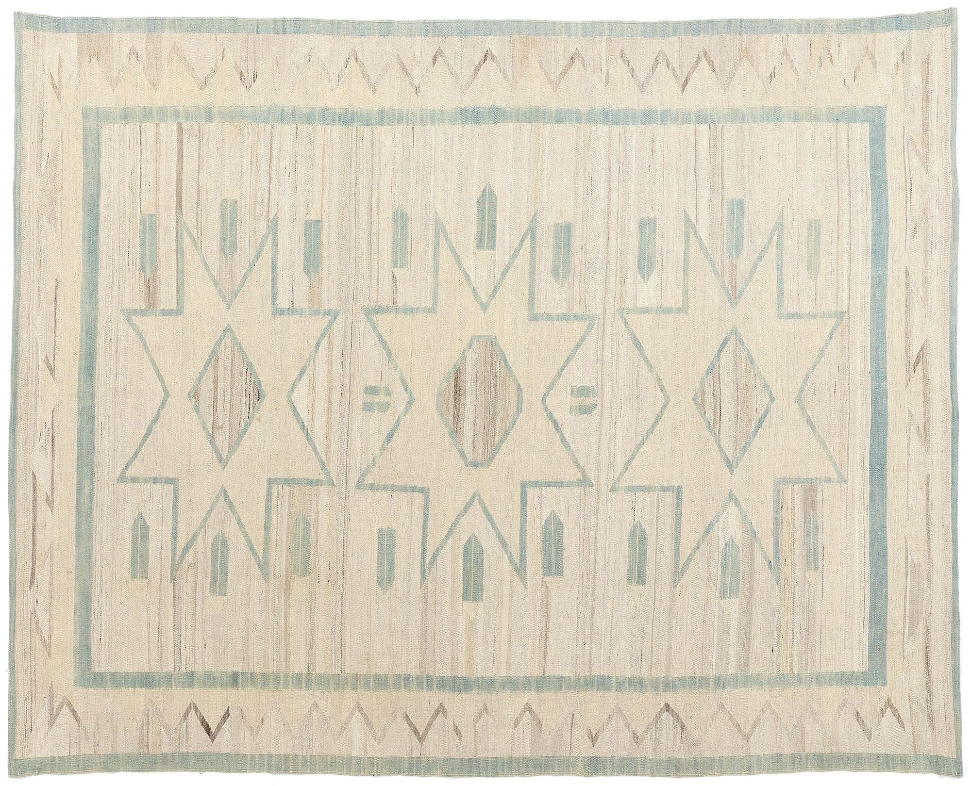 Contemporary Santa Fe Southwest Modern Desert Navajo-Style Rug For Sale 4