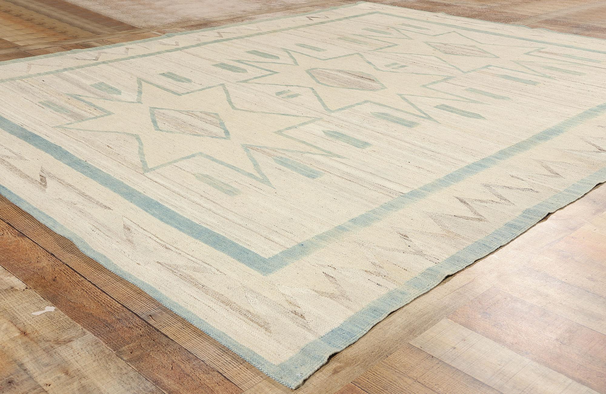 Alfombra contemporánea de tejido plano estilo navajo del suroeste del desierto de Santa Fe Sudasiático en venta