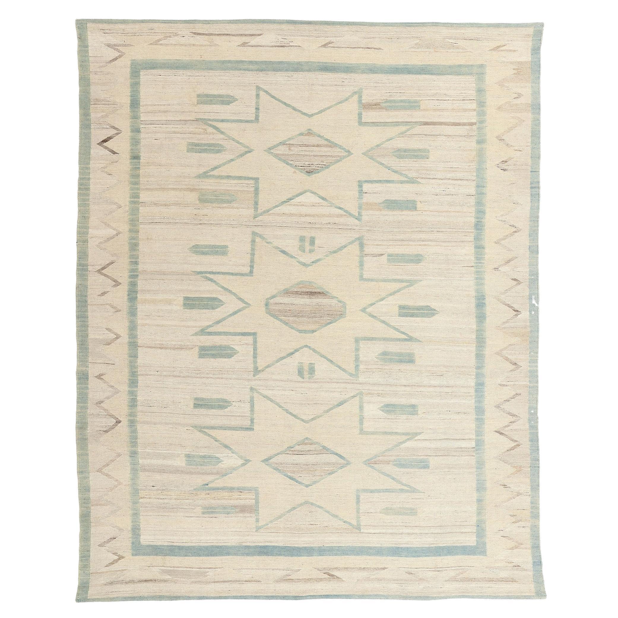 Contemporary Santa Fe Southwest Modern Desert Navajo-Style Rug For Sale