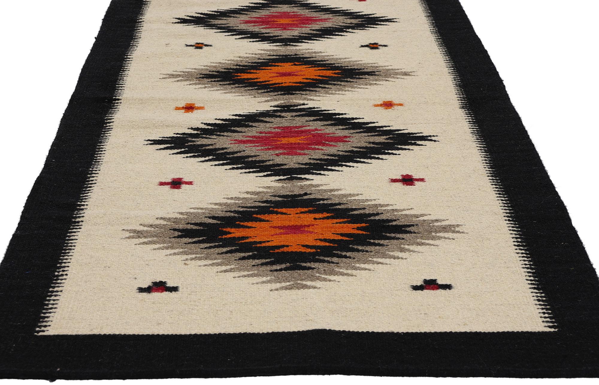 Wool Contemporary Santa Fe Southwest Modern Ganado Navajo-Style Rug For Sale