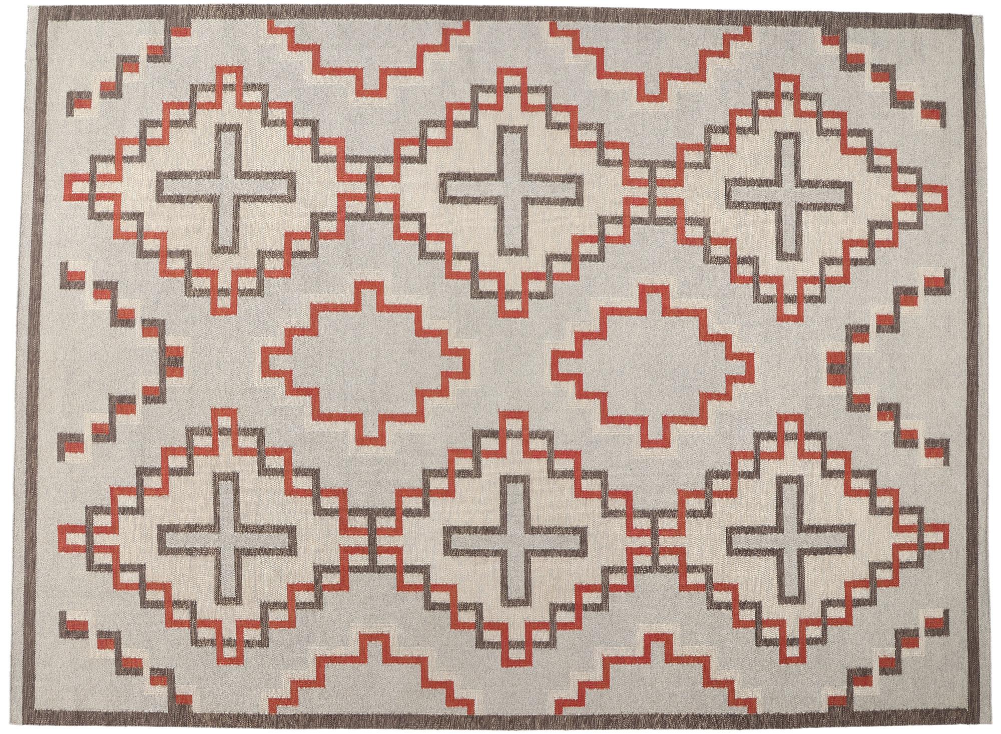 Tappeto a tessitura piatta in stile Navajo contemporaneo di Santa Fe Southwest Modern in vendita 3