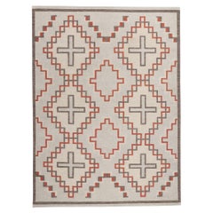 Contemporary Santa Fe Southwest Modern Navajo-Style Flatweave Carpet