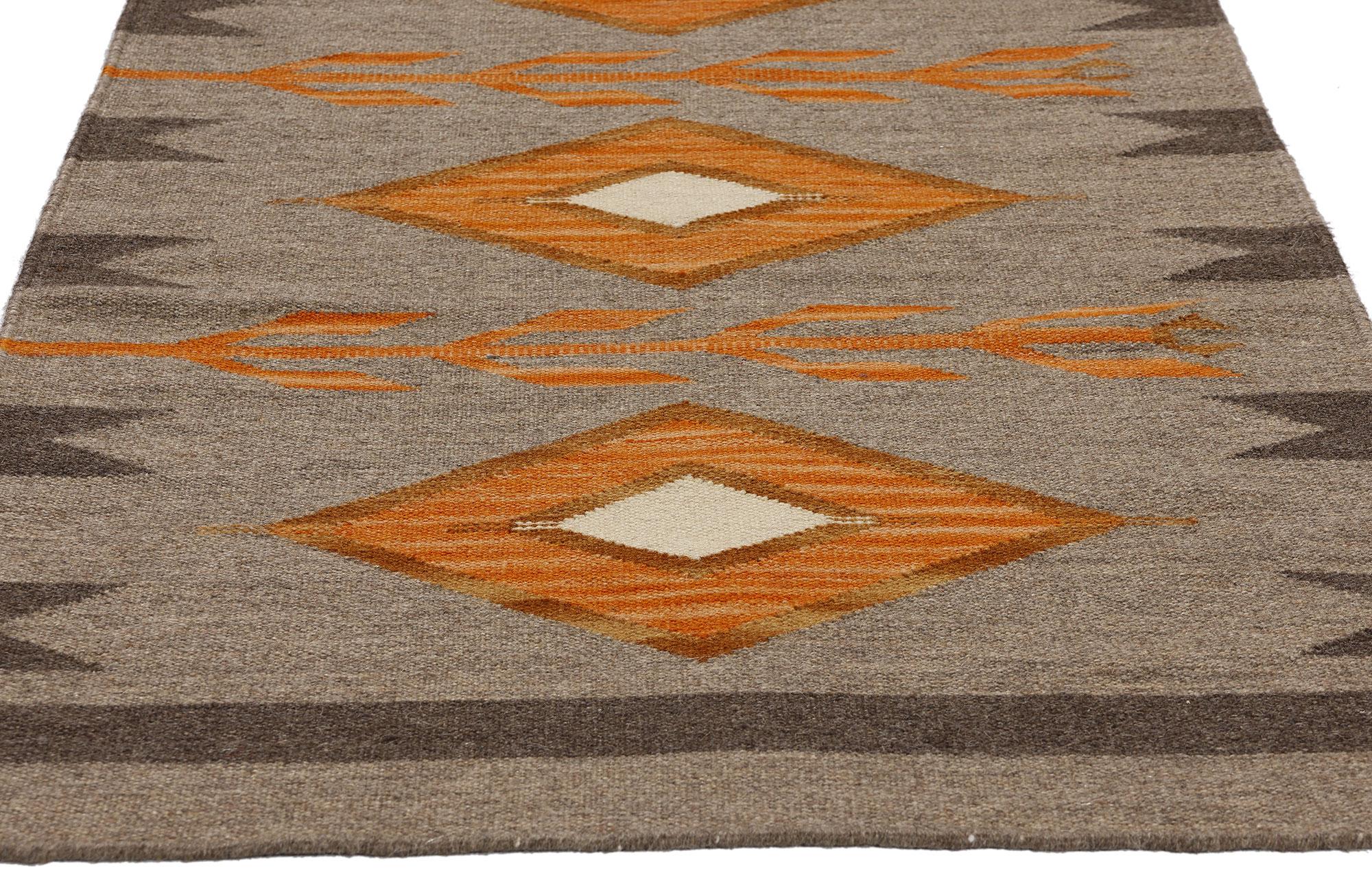 Hand-Woven Contemporary Santa Fe Southwest Modern Navajo-Style Rug For Sale