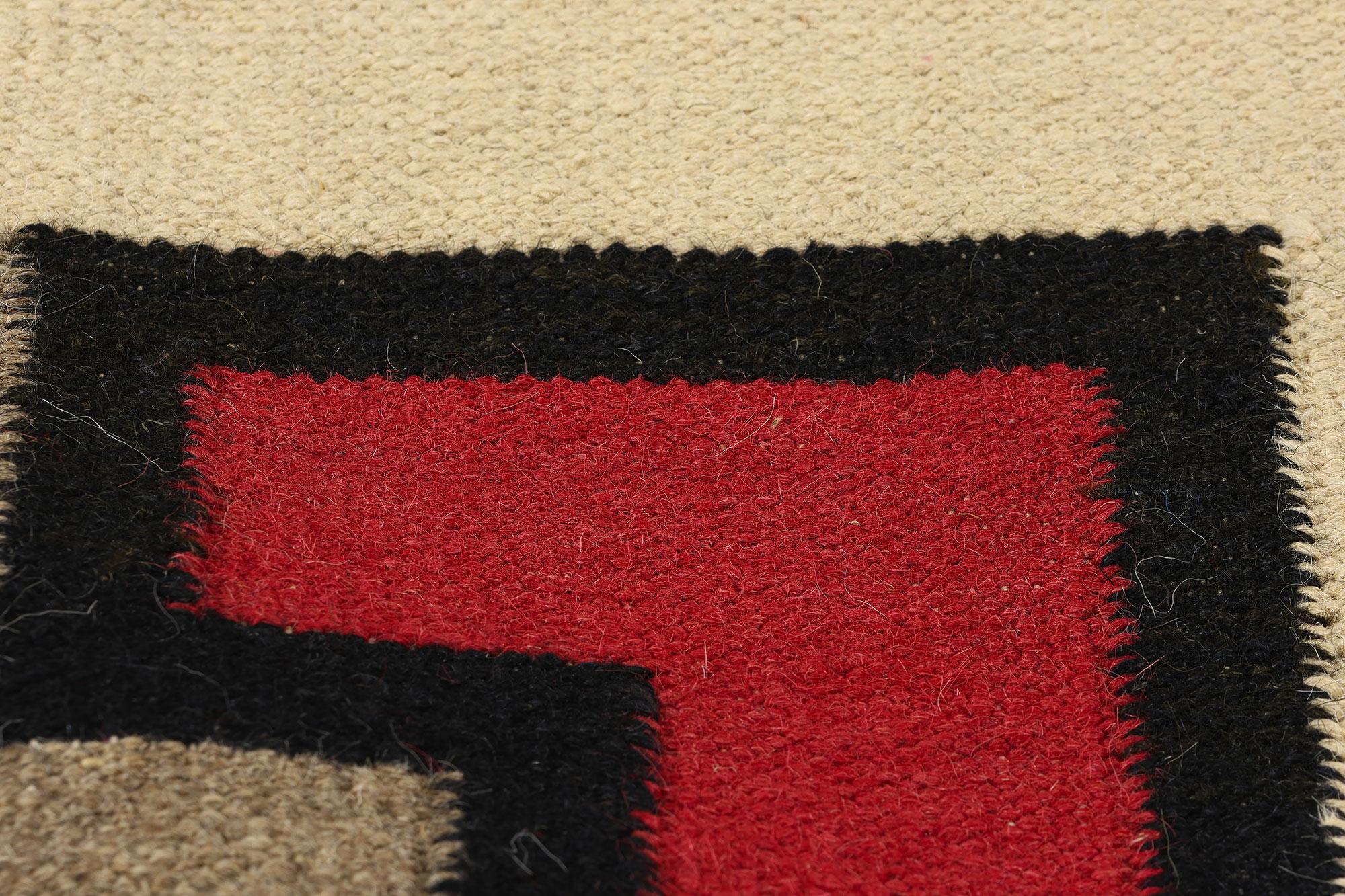 Wool Contemporary Santa Fe Southwest Modern Navajo-Style Rug For Sale