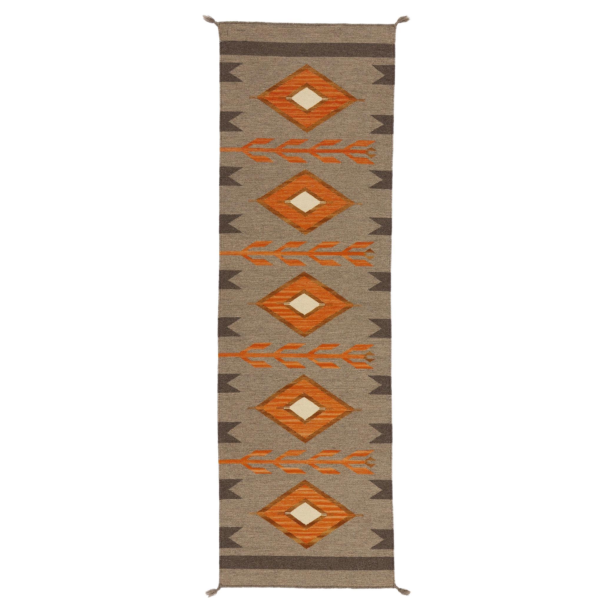 Contemporary Santa Fe Southwest Modern Navajo-Style Rug For Sale