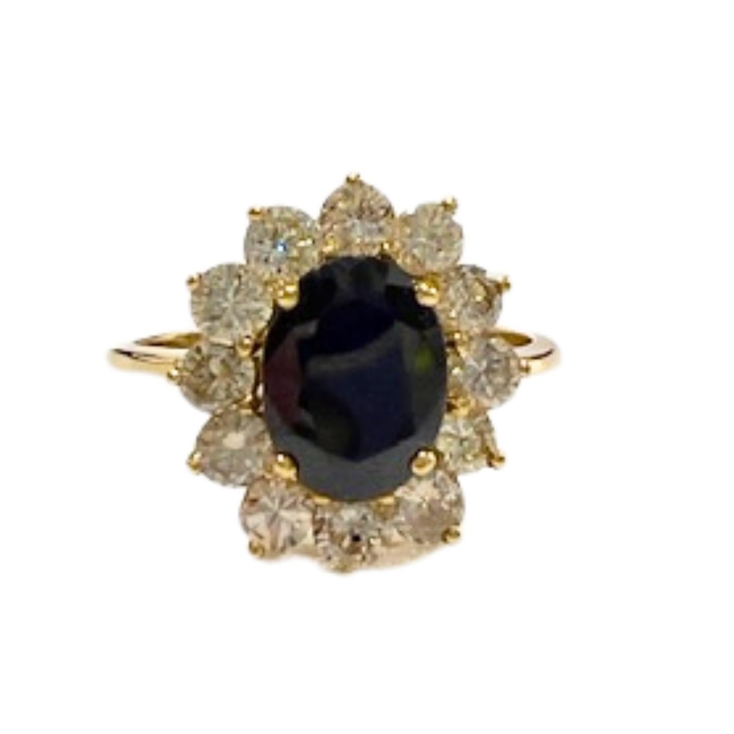 Bague contemporaine à saphir et diamant Bon état - En vente à MADRID, ES