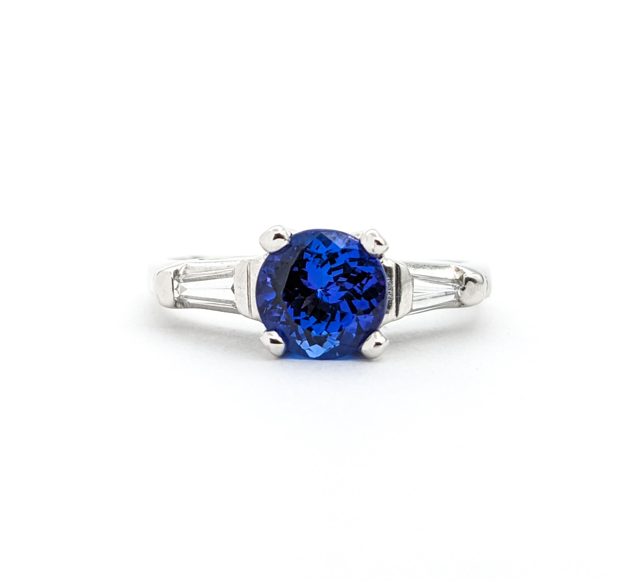 Contemporary Sapphire & Diamond Engagement Ring In platinum For Sale 3