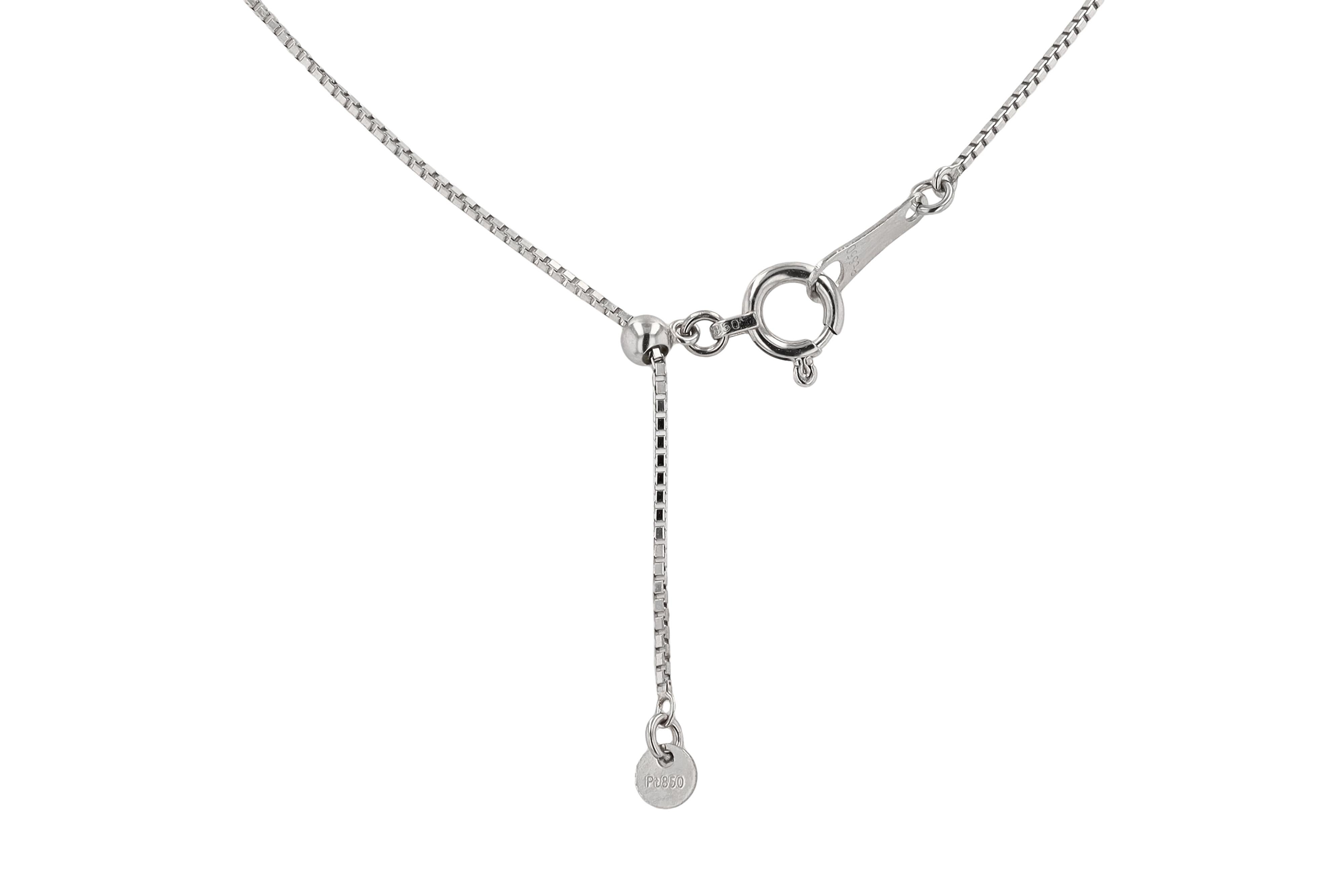 Contemporary Sapphire Diamond Navette Necklace For Sale 1
