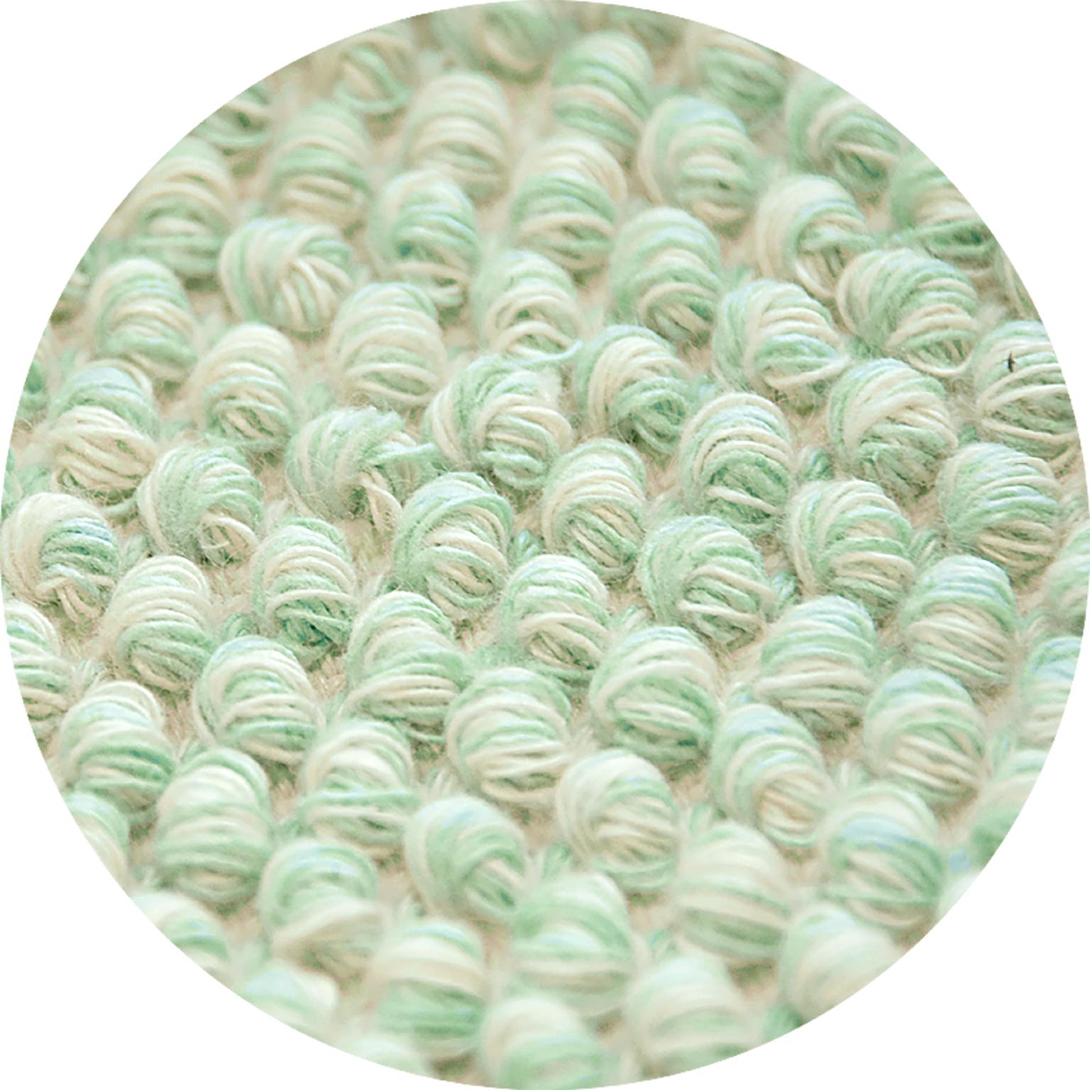 Contemporary Sardinian handwoven carpet
Sardinia, Italy
100% cotton melange light green.