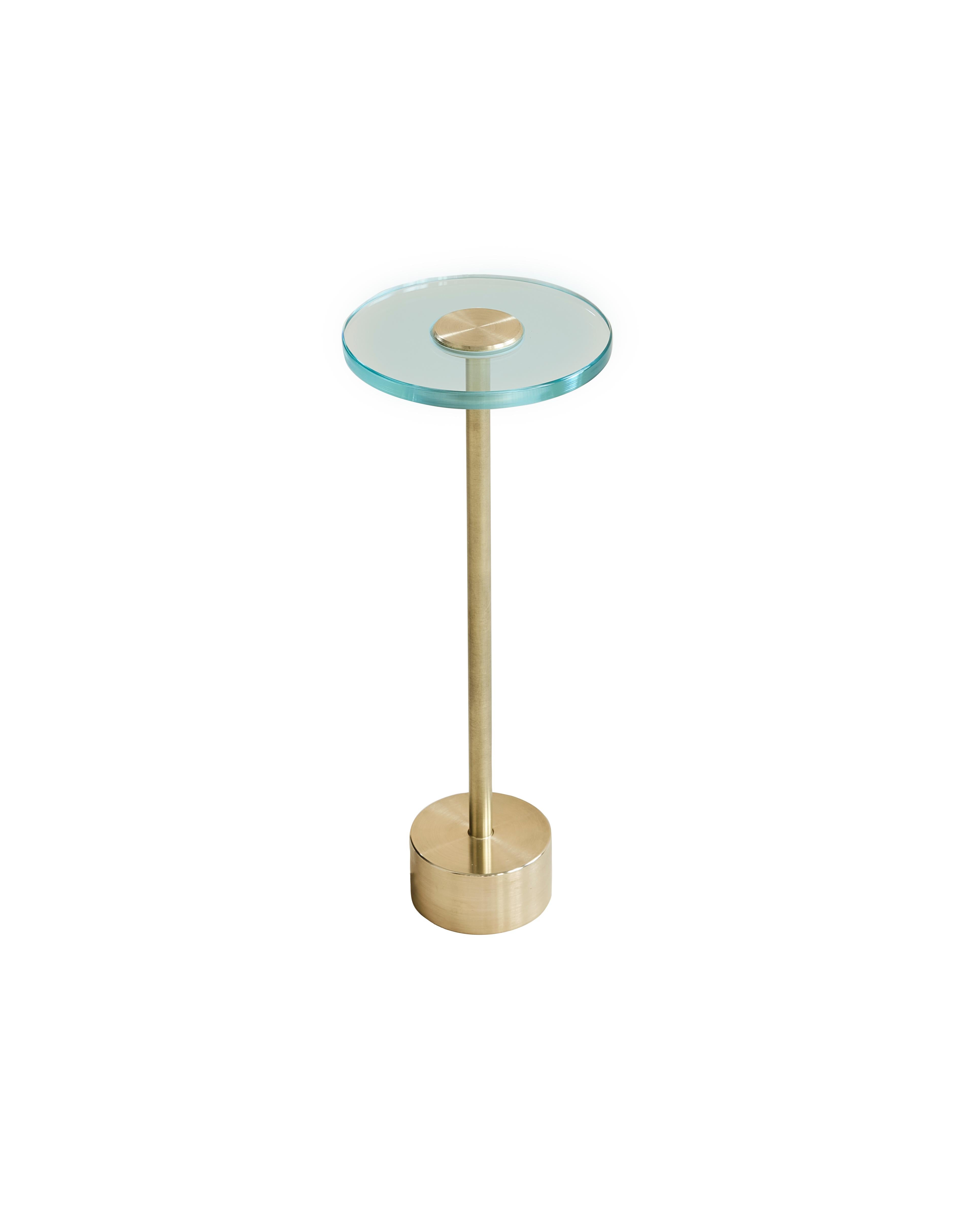 Modern NITA Contemporary Satin Brass & Glass Circular Table Lamp For Sale