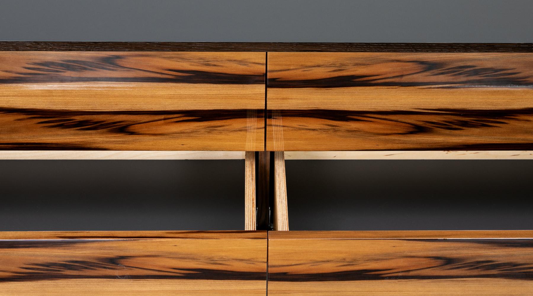 Lacquered Contemporary Satin Nut Sideboard by Johannes Hock For Sale