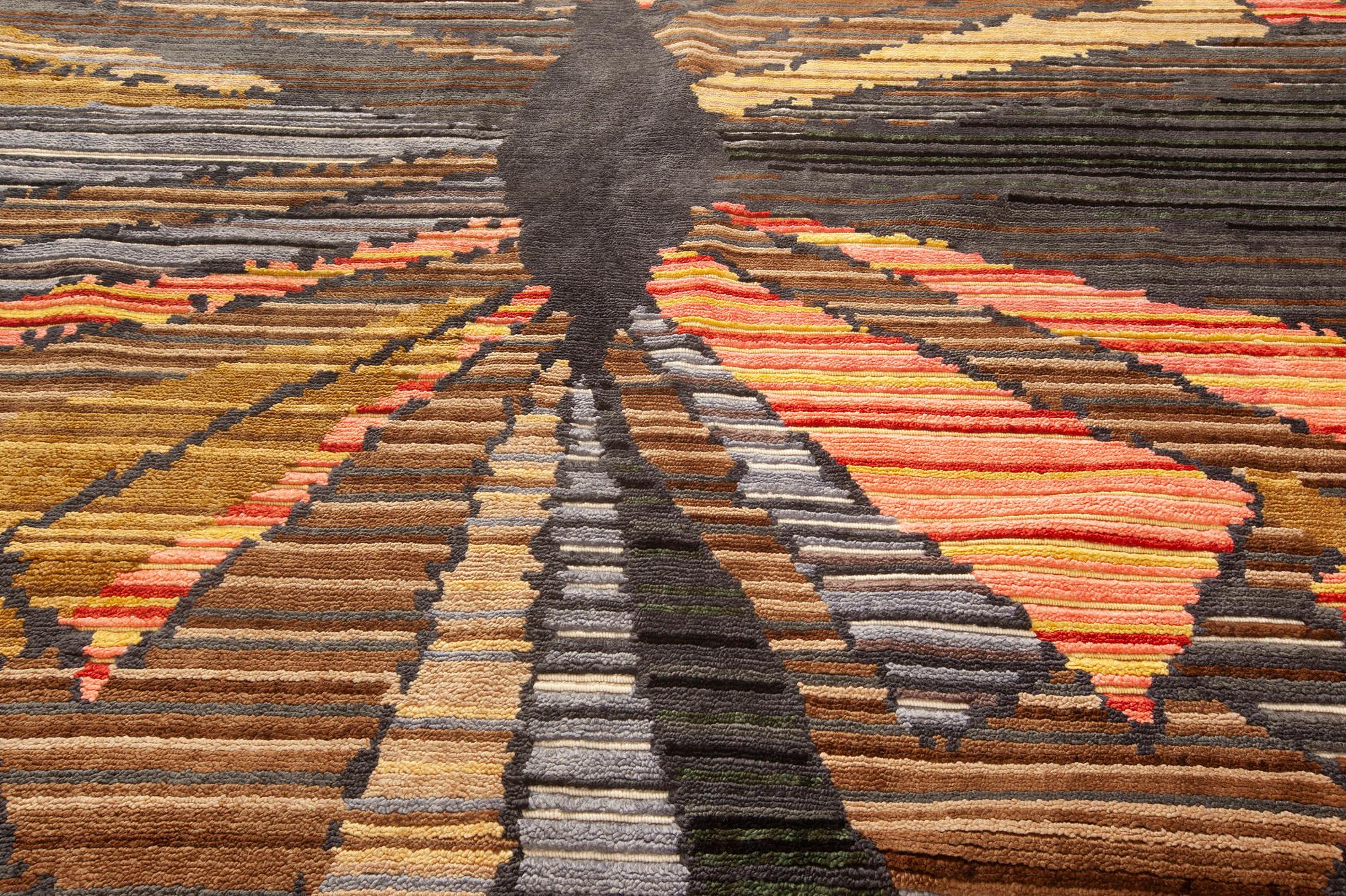Annodato a mano Tappeto contemporaneo Sauron Textural di Doris Leslie Blau in vendita