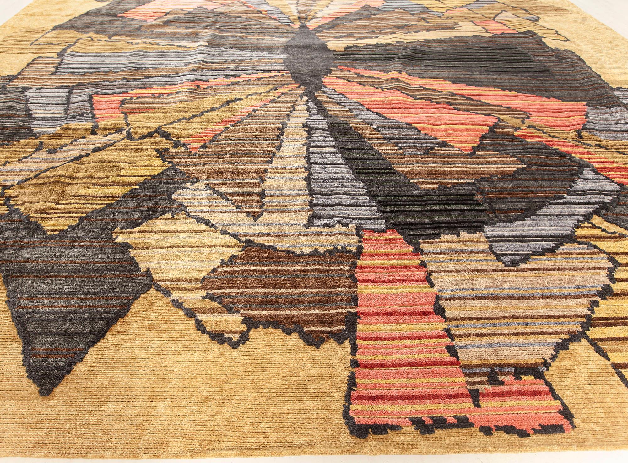 Annodato a mano Tappeto contemporaneo Sauron Textural di Doris Leslie Blau in vendita