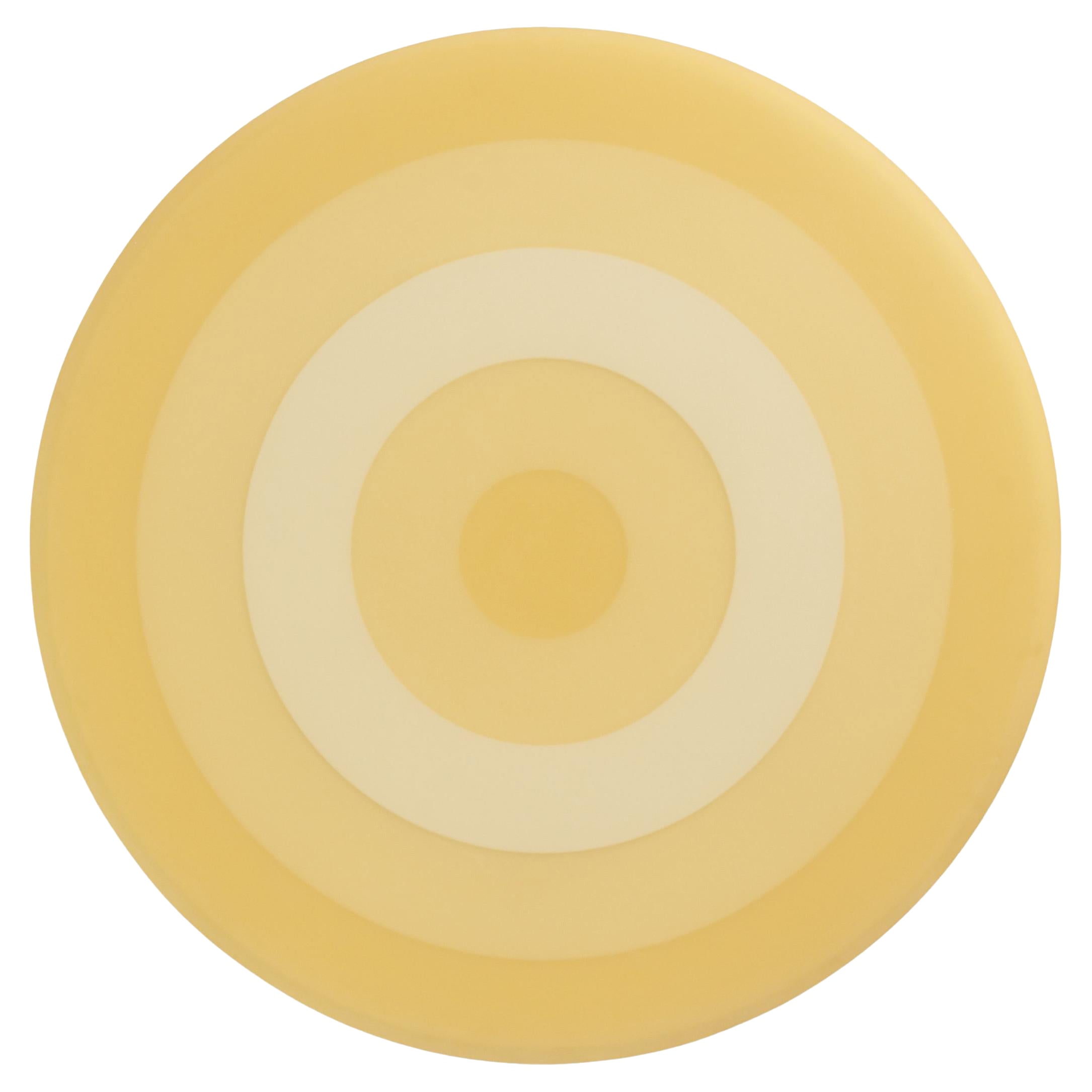 Decoración de pared contemporánea de resina epoxi con anillos a escala en degradado amarillo by Facture